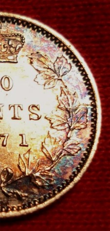 1871-Canada-Ten-Cent---Nice-Colours-&-Lots-Of-Die-Cracks-: